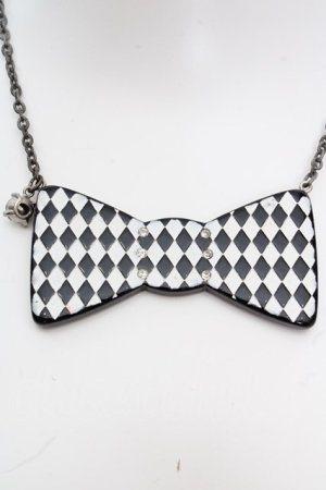 画像: MILK / リボンネックレス  クロ×シロ O-26-04-09-1037-ML-AC-IG-OS