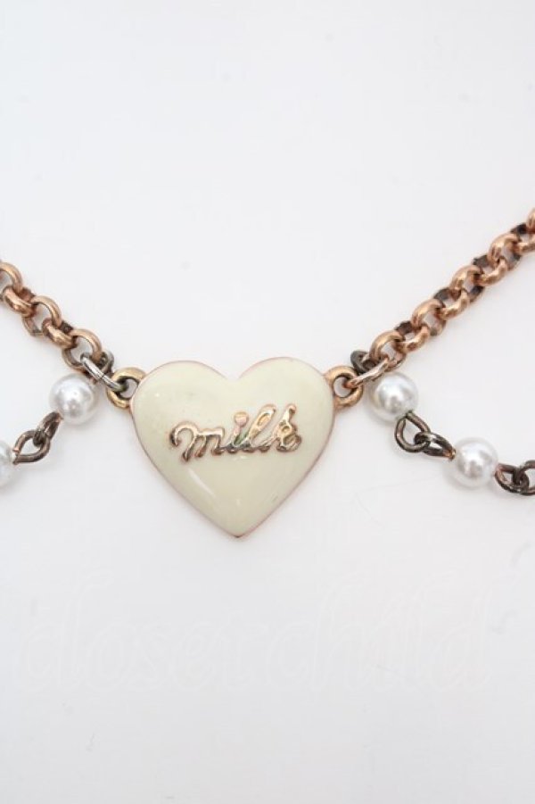 画像1: MILK / パールハートリボンネックレス   O-26-04-09-1043-ML-ZA-IG-OS (1)
