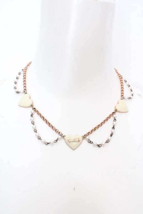 画像2: MILK / パールハートリボンネックレス   O-26-04-09-1043-ML-ZA-IG-OS (2)