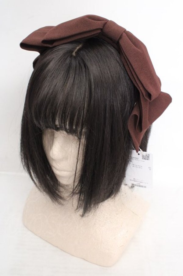 画像1: axes femme kawaii / 斜めリボンカチューシャ  ブラウン O-26-04-09-1005-AX-AC-IG-OS (1)