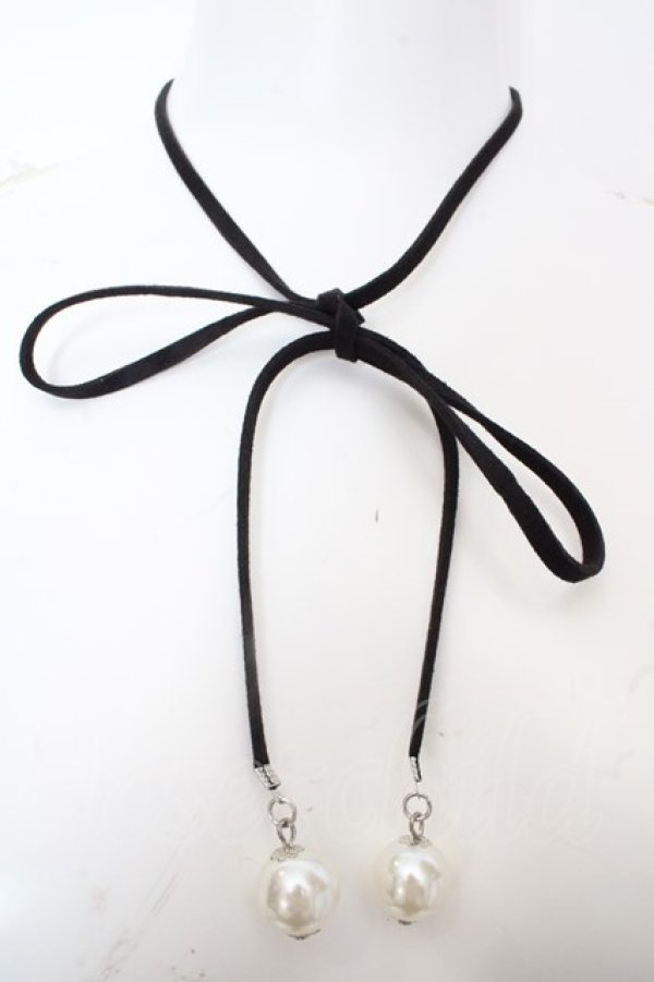 画像1: axes femme / パールコードチョーカー  クロ×パール O-26-04-09-1052-AX-AC-IG-OS (1)