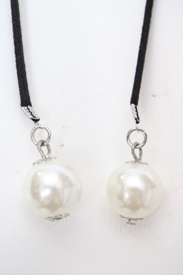 画像2: axes femme / パールコードチョーカー  クロ×パール O-26-04-09-1052-AX-AC-IG-OS (2)