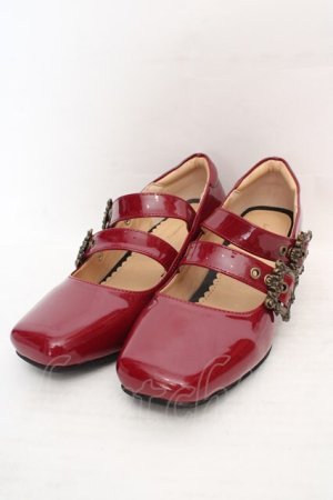 画像: Summer Fairy / スクエアトゥシューズ 38 ワイン O-26-04-09-1055-LO-SH-IG-OS