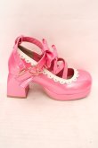 画像8: Chalmiere / ダブルリボンスカラップパンプス S 濃ピンク O-26-04-09-1058-0-SH-OW-OS (8)