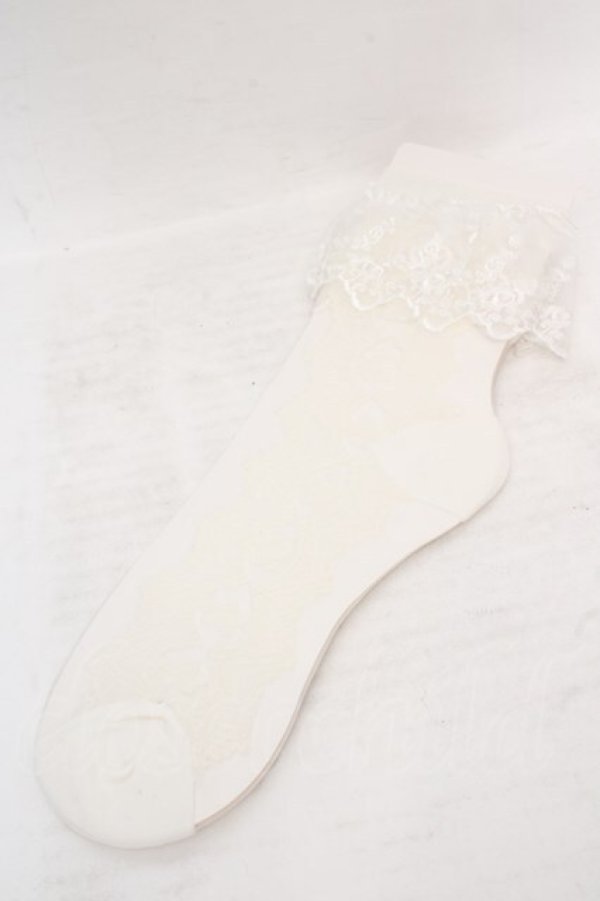 画像1: axes femme / レースソックス  シロ O-26-04-09-1061-AX-ZA-IG-OS (1)