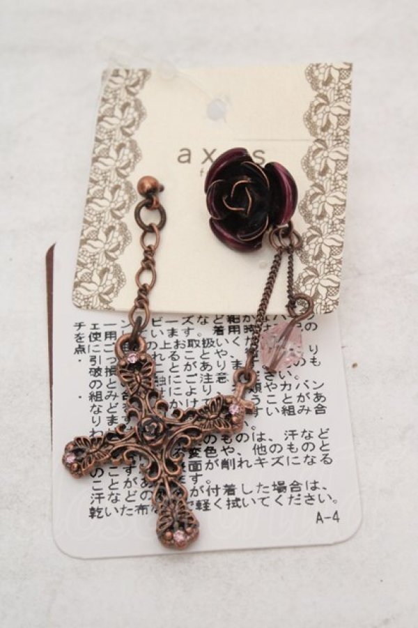 画像1: axes femme / ローズクロスピアス  ブロンズ O-26-04-09-1075-AX-AC-IG-OS (1)