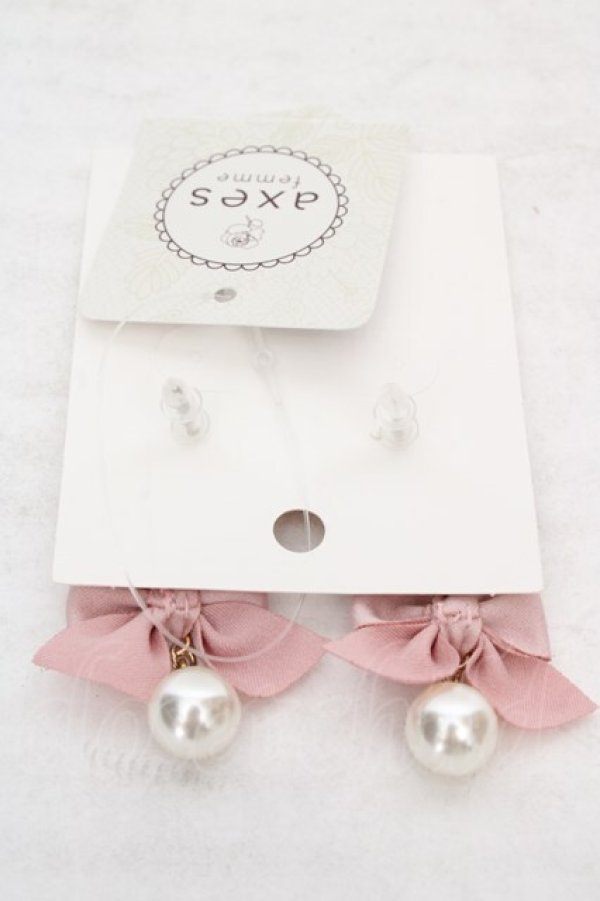 画像2: axes femme / ハートパールピアス  ゴールド×パール×ピンク O-26-04-09-1078-AX-AC-IG-OS (2)