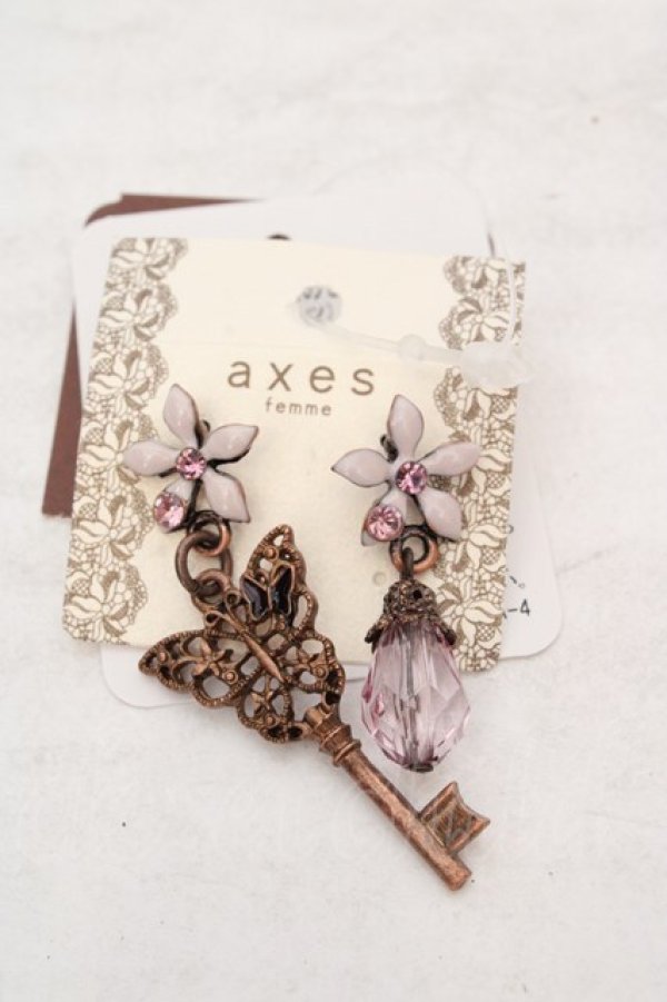 画像1: axes femme / ガーデン鍵ピアス  ピンクゴールド O-26-04-09-1079-AX-AC-IG-OS (1)