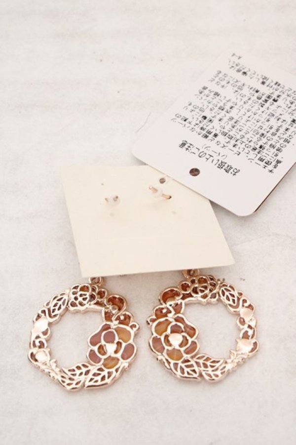 画像2: axes femme / リース風カラーピアス  ピンクゴールド O-26-04-09-1082-AX-AC-IG-OS (2)