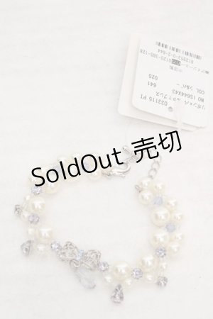 画像: axes femme / リボン×パールPTブレスレット  シルバー O-26-04-09-1093-AX-AC-IG-OS