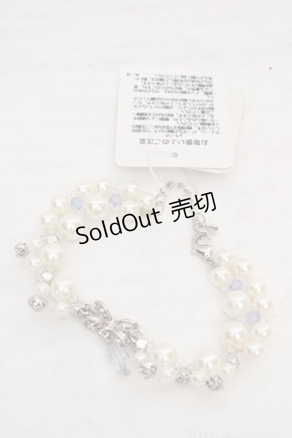 画像2: axes femme / リボン×パールPTブレスレット  シルバー O-26-04-09-1093-AX-AC-IG-OS (2)