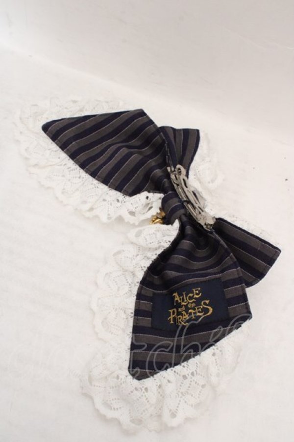 画像2: ALICE and the PIRATES / Annabelleストライプバレッタ  グレー O-26-04-09-1097-PA-AC-OW-OS (2)