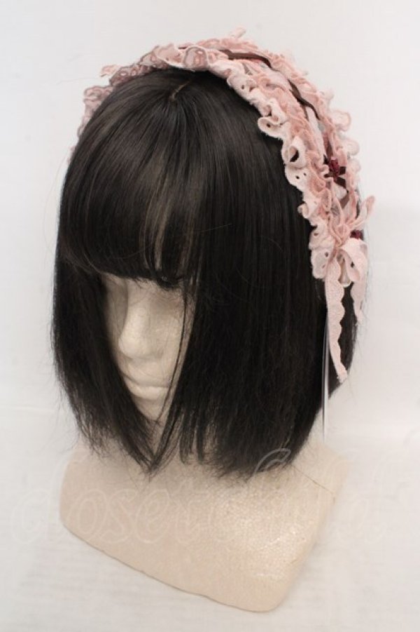 画像1: axes femme / 花柄レースヘッドドレス  ピンク O-26-04-09-1102-AX-AC-IG-OS (1)