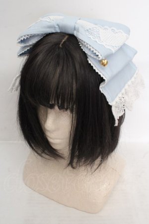 画像: Angelic Pretty / Heartヒロインリボンヘッドドレス(無地)  サックス O-26-04-09-1010-AP-AC-OW-OS