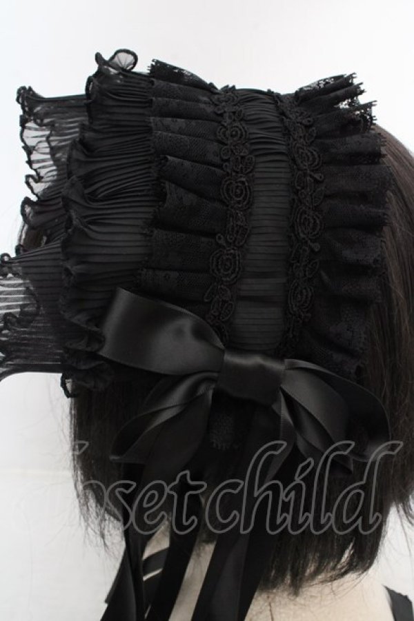 画像3: Luxmira / プリーツレースのヘッドドレス”Femme fatale”  ブラック O-26-04-09-1001-GO-AC-IG-OS (3)
