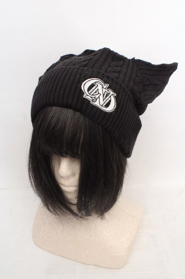 画像1: Candy Stripper / CND DEVIL EAR ビーニー  クロ O-26-04-09-1117-PU-AC-IG-OS (1)