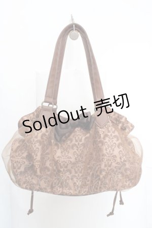 画像: axes femme / アラベスク柄オーガンジー重ねバッグ 450×130×250mm ブラウン O-26-04-09-1122-AX-BG-IG-OS