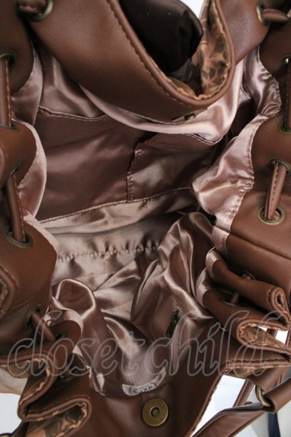 画像3: axes femme / アラベスク柄オーガンジー重ねバッグ 450×130×250mm ブラウン O-26-04-09-1122-AX-BG-IG-OS (3)