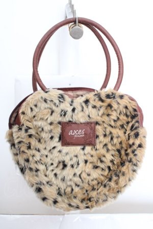 画像: axes femme / レオパードファーハート型バッグ  ブラウン O-26-04-09-1123-AX-BG-IG-OS