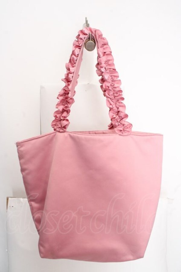 画像2: Maison de FLEUR / ブランドロゴフリルハンドルトートMバッグ  ピンク O-26-04-09-1124-LO-BG-IG-OS (2)