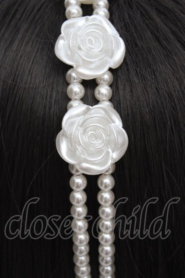 画像3: Jamie エーエヌケー / パールローズカチューシャ  シロ O-26-04-09-1013-LO-AC-OW-OS (3)