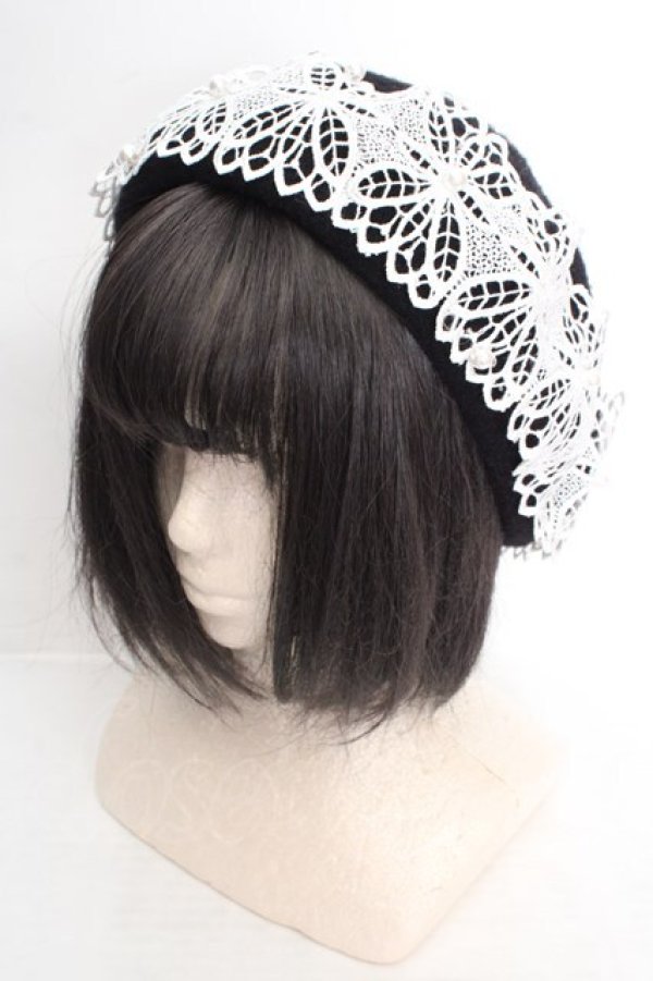 画像1: m petit by misako / TT*AMレースBベレー 57.5cm クロ O-26-04-09-1014-LO-AC-OW-OS (1)