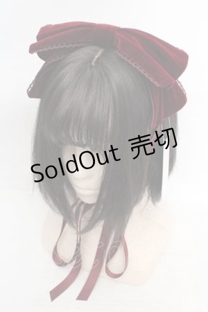 画像: axes femme kawaii / ベロアリボンヘッドドレス  ワイン O-26-04-09-1003-AX-AC-IG-OS