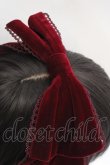 画像2: axes femme kawaii / ベロアリボンヘッドドレス  ワイン O-26-04-09-1003-AX-AC-IG-OS (2)