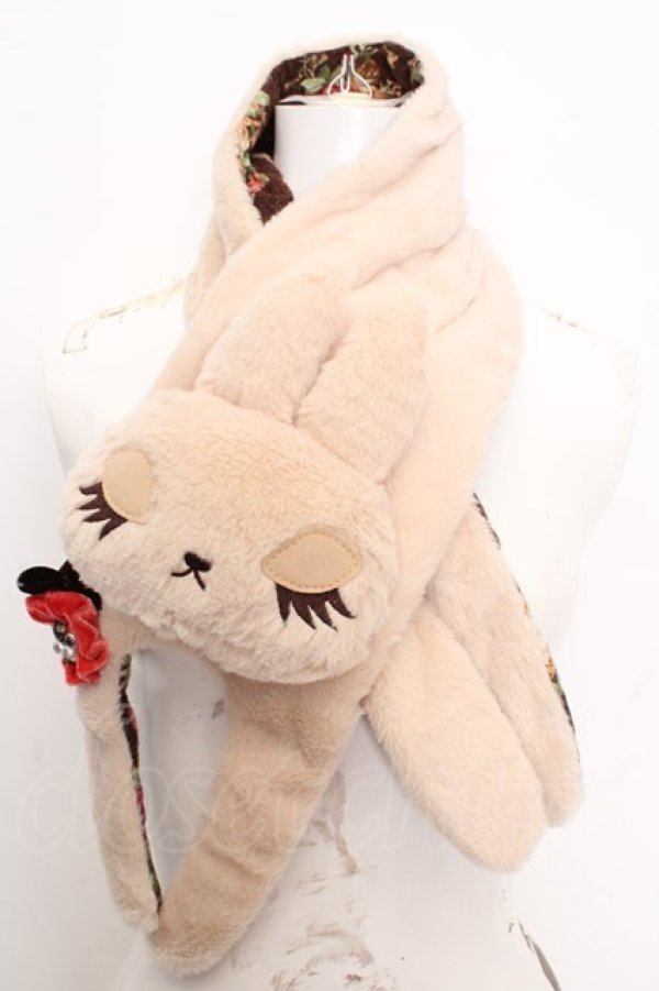 画像1: axes femme / うさぎマフラー  アイボリー O-26-04-09-1029-AX-ZA-IG-OS (1)