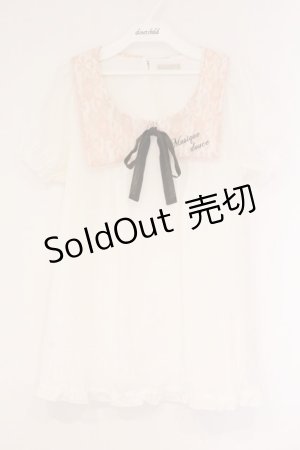 画像: axes femme POETIQUE / レース襟Aラインプルブラウス M シロ×ピンク O-26-04-09-056-AX-BL-OW-OS