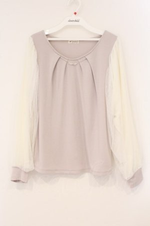 画像: axes femme / ドットチュールスリーブカットソー M ラベンダー O-26-04-09-061-AX-TO-OW-OS