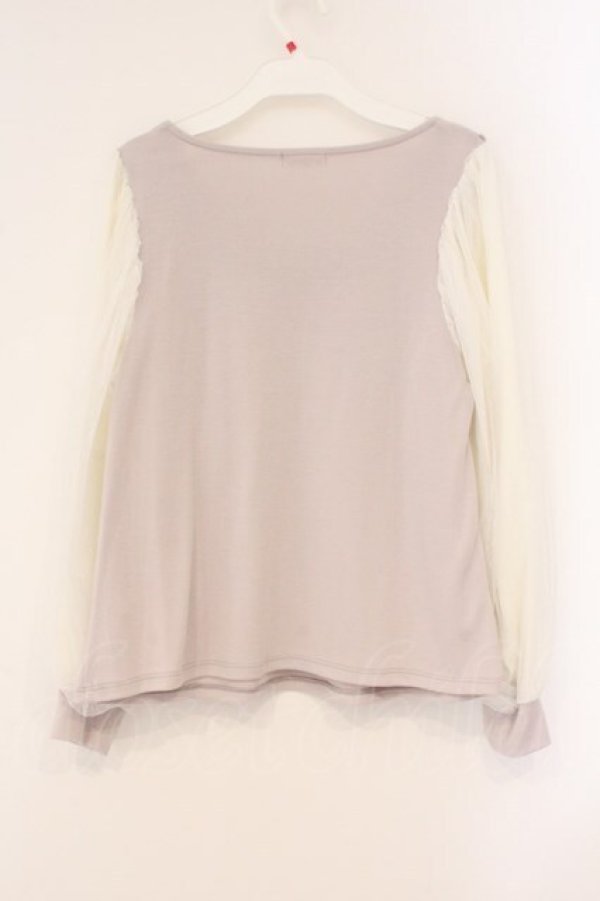 画像3: axes femme / ドットチュールスリーブカットソー M ラベンダー O-26-04-09-061-AX-TO-OW-OS (3)