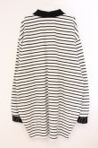画像3: NieR Clothing / 襟付きボーダーBIGカットソー F ホワイトｘブラック O-26-04-09-063-PU-TO-YM-OS (3)