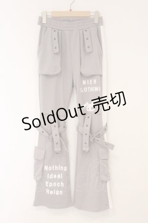 画像: NieR Clothing / ボンテージベルト付きスウェットワイドパンツ F グレー O-26-04-09-065-PU-PA-YM-OS