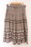 画像1: axes femme / パネル柄ロングスカート M ベージュ×ブラウン O-26-04-09-066-AX-SK-IG-OS (1)
