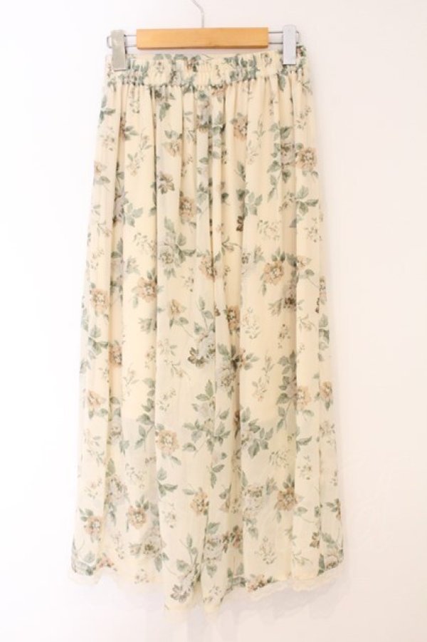 画像3: axes femme / 花柄ワイドパンツ M アイボリー O-26-04-09-068-AX-PA-IG-OS (3)