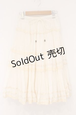 画像: axes femme / レース使いロングスカート  アイボリー O-26-04-09-070-AX-SK-IG-OS