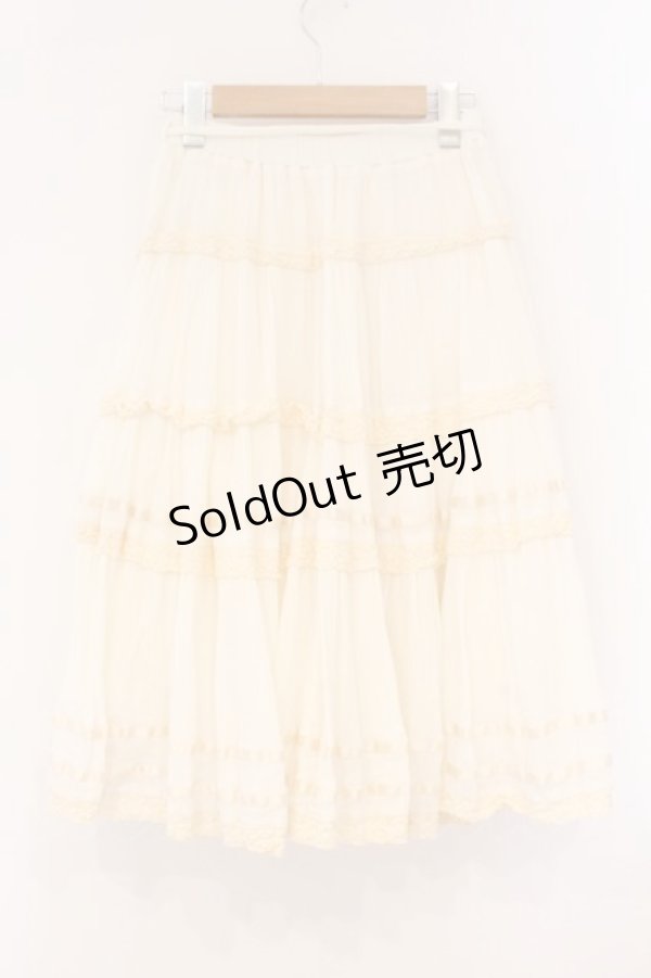 画像3: axes femme / レース使いロングスカート  アイボリー O-26-04-09-070-AX-SK-IG-OS (3)