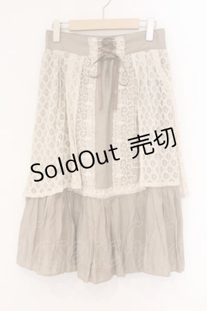 画像: axes femme / レースレイヤードスカート  ベージュ O-26-04-09-074-AX-SK-IG-OS