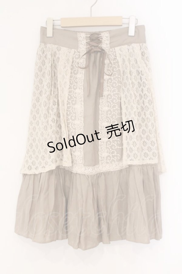 画像1: axes femme / レースレイヤードスカート  ベージュ O-26-04-09-074-AX-SK-IG-OS (1)