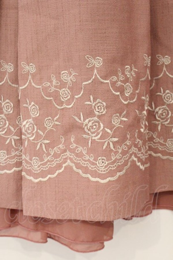 画像2: axes femme / スカラップ刺繍スカート  ピンクベージュ O-26-04-09-075-AX-SK-IG-OS (2)