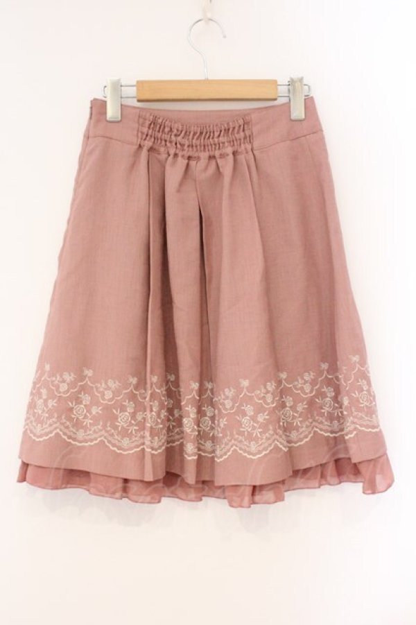 画像3: axes femme / スカラップ刺繍スカート  ピンクベージュ O-26-04-09-075-AX-SK-IG-OS (3)