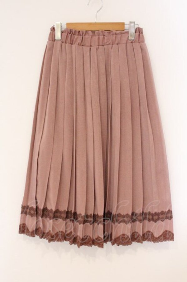 画像1: axes femme / サテンプリーツロングスカート  ピンクベージュ O-26-04-09-076-AX-SK-IG-OS (1)