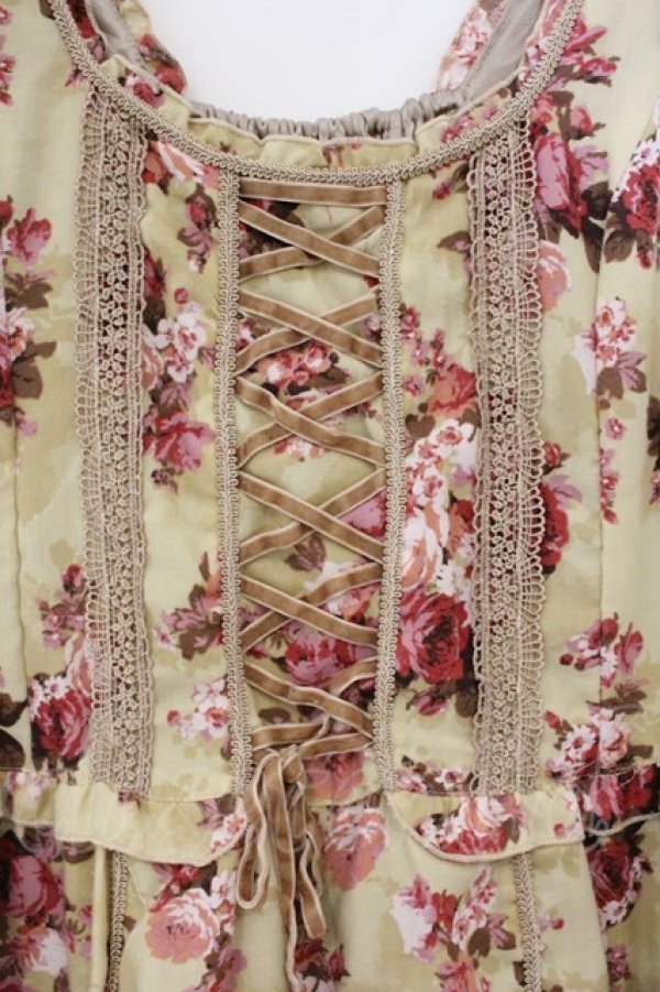 画像2: axes femme / ブーケ花柄ワンピース  イエロー O-26-04-09-077-AX-OP-IG-OS (2)