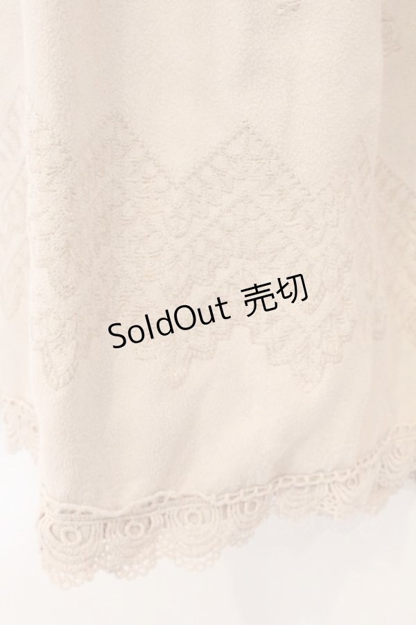 画像2: axes femme / スエード刺繍ロングスカート M アイボリー O-26-04-09-078-AX-SK-IG-OS (2)