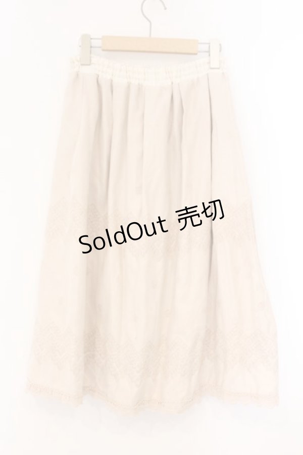 画像3: axes femme / スエード刺繍ロングスカート M アイボリー O-26-04-09-078-AX-SK-IG-OS (3)