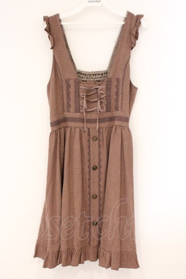 画像1: axes femme / ドット柄ワンピース M ブラウン O-26-04-09-080-AX-OP-IG-OS (1)