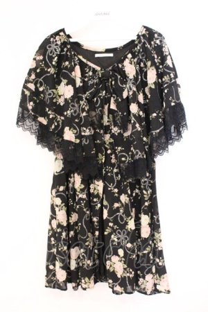 画像: axes femme / ラメシフォンプリントチュニ  クロ O-26-04-09-084-AX-OP-IG-OS