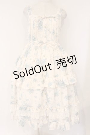 画像: LUCKY FLOWER / Tower of Flower ティアードドレス  アイボリー×サックス O-26-04-09-006-LO-OP-IG-OS