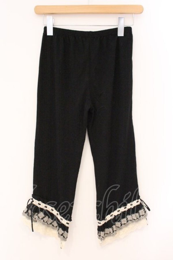 画像1: axes femme / はしごレースレギンス  クロ×アイボリー O-26-04-09-085-AX-PA-IG-OS (1)